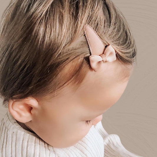Baby-Haarspangen 2er Set rosé & brown