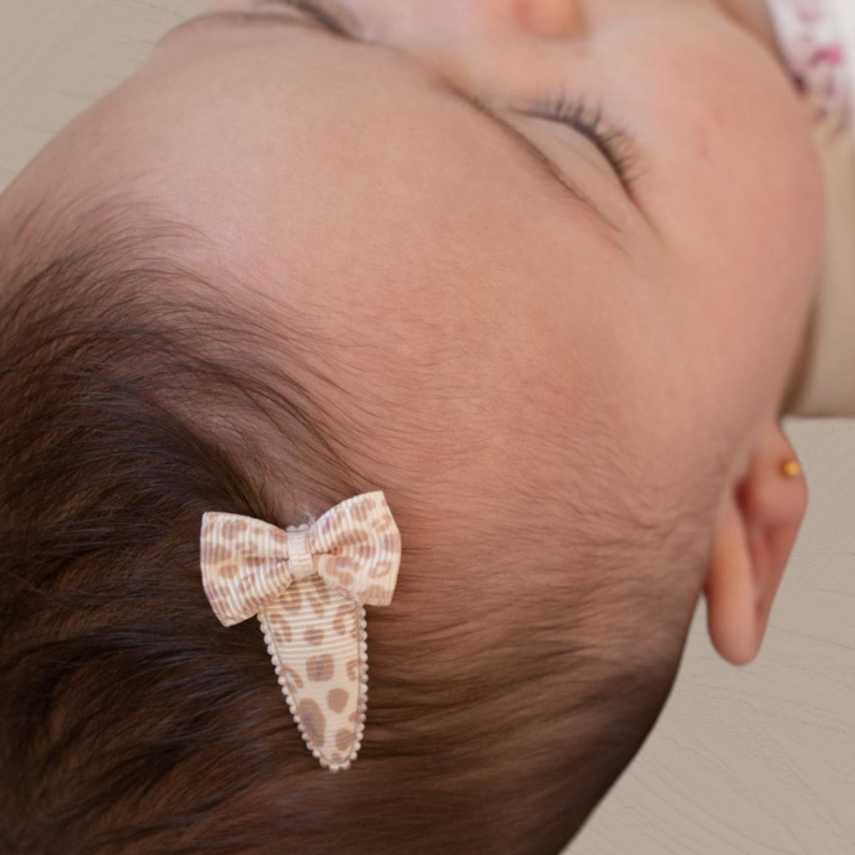 Baby-Haarspangen mit Schleife I Erdtöne